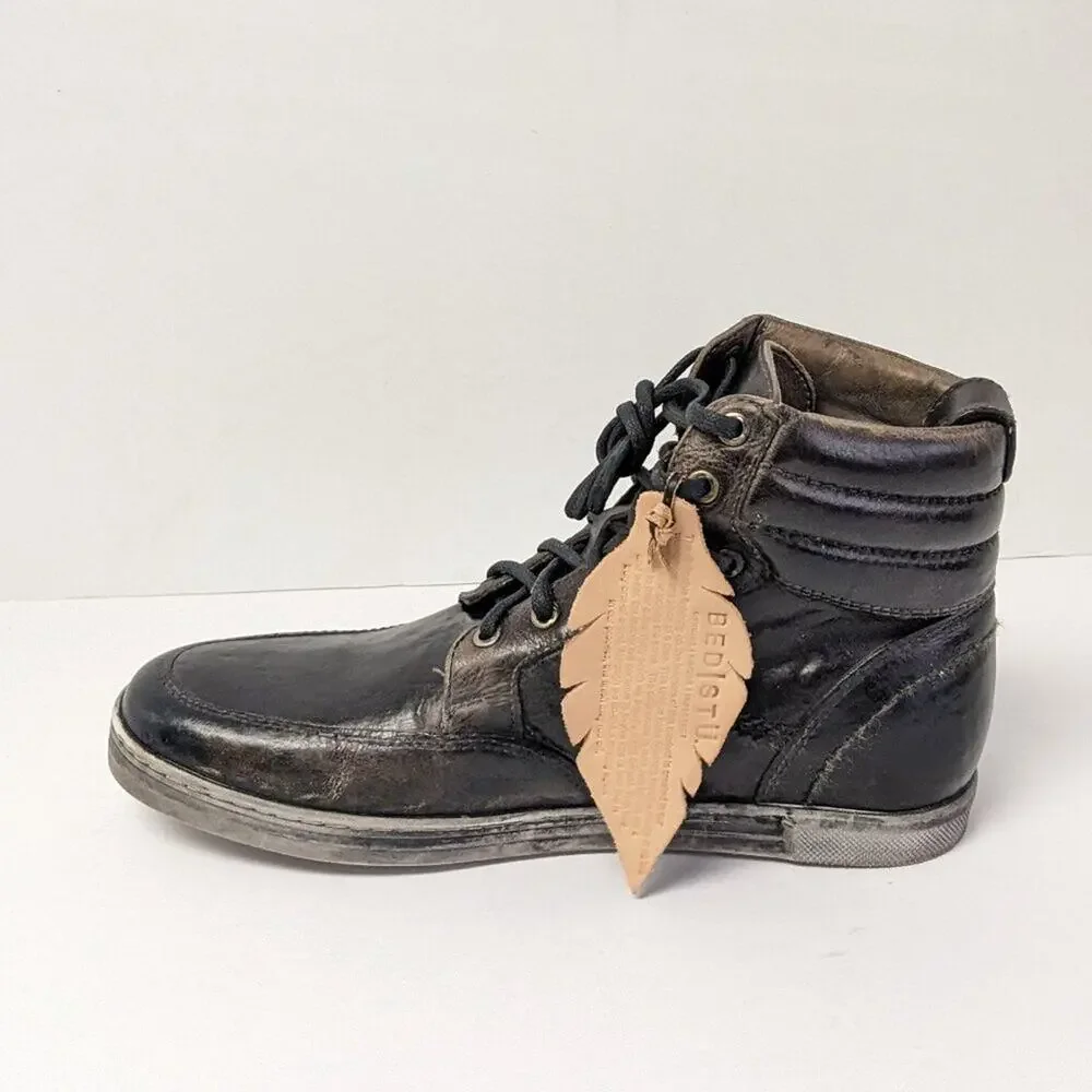 Bed Stu Russel Ankle Boots, Black Leather, Men's 9.5 M